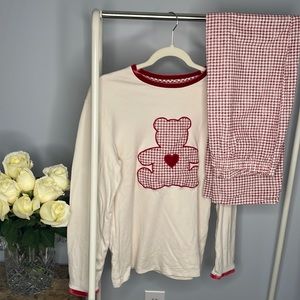 Pajamas, medium, Intimissimi, set of 2, red and white, heart, Valentines
